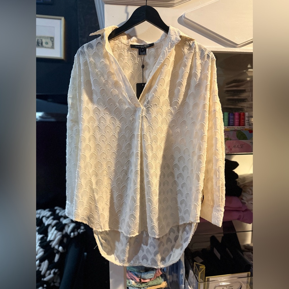 French Connection Cream Blouse Size: XS NWT